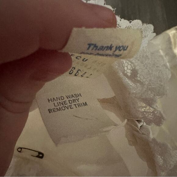 Vintage Union Made Girls Dress Size 7 Ruffle Lace Pleated Short Sleeve 80s Style - Picture 7 of 16